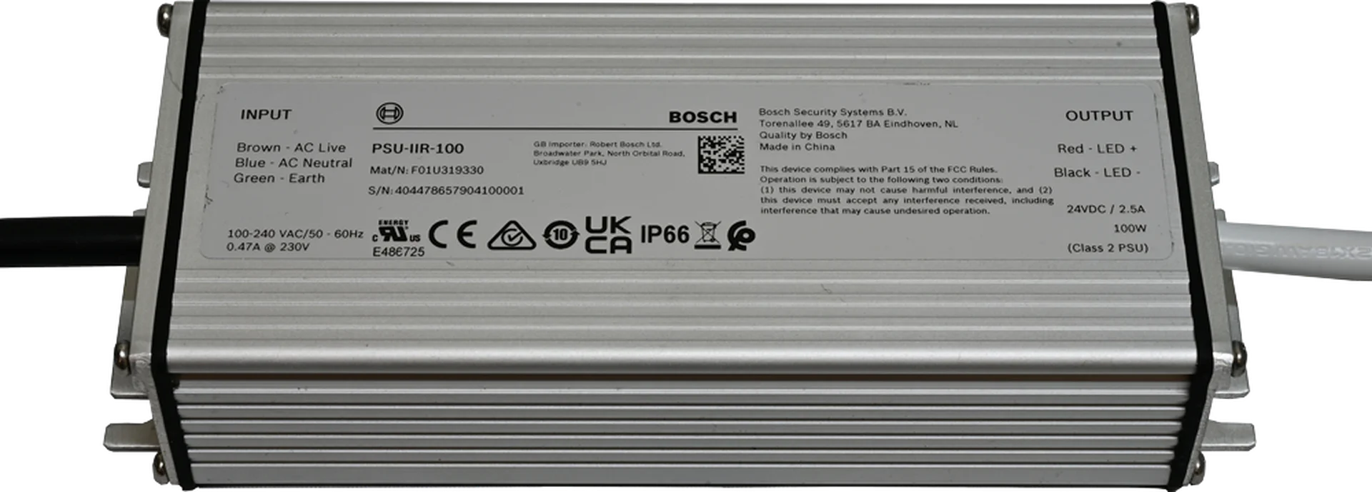 Power supply, 100-240VAC/24VDC, 4.17A